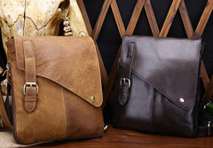 Cool Leather Mens Small Side Bag Messenger Bag Shoulder Bag for Men