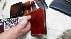 Handmade Leather Mens Small Passport Wallets Travel Wallets for Men - imessengerbags