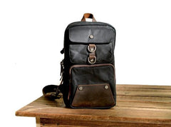 Cool Waxed Canvas Leather Mens Chest Bag Sling Bag One Shoulder Packs for men