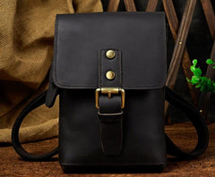 Mens Leather Small Side Bag  Waist Pouch COURIER BAG Holster Belt Case Belt Pouch for Men - imessengerbags