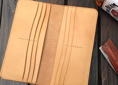 Handmade Leather Wallet Mens Clutch Wallet Cool Wallet Long Wallets for Men - imessengerbags