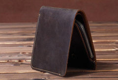 Cool Mens Leather billfold Wallet Leather Small Wallet Bifold Slim Wallets For Men - imessengerbags