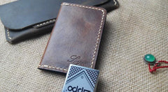 Mens Leather Slim Front Pocket Bifold Small Wallets Card Wallet for Men