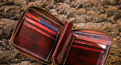 Handmade Leather Mens Chain Biker Wallet Cool Leather Wallet Small Wallets for Men - imessengerbags