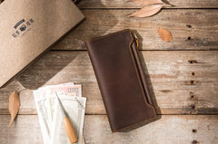 Vintage Cool Mens long Wallet Leather Wallet Long Wallet for Men - imessengerbags