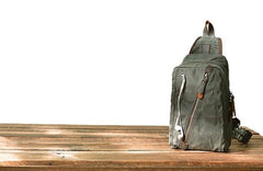 Cool Waxed Canvas Mens  Chest Bag Sling Bag One Shoulder Packs for men - imessengerbags