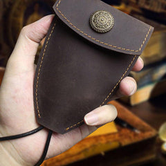 Handmade Leather Floral Mens Cool Car Key Wallet Coin Wallet Pouch Car KeyChain for Men - imessengerbags