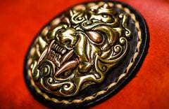 Handmade Leather Men Tooled Cool Leather Wallet Long Phone Wallets for Men - imessengerbags