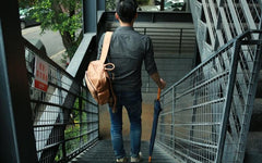 Leather Brown Mens Backpacks Cool Travel Backpack Laptop Backpack for men