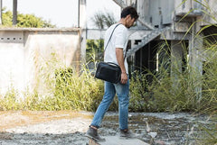 Black Leather Mens Briefcase Work Bag Laptop Bag Business Bag for Men - imessengerbags