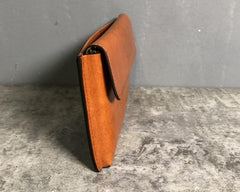 Handmade Leather Mens Cool Wallet Long Leather Wallet Clutch Wristlet Wallet for Men Women - imessengerbags