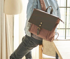 Cool Mens Canvas Backpack Canvas Travel Bag Canvas School Bag for Men - imessengerbags