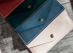 Handmade Leather Long Wallets for men Envelope Bifold Men Long Wallet