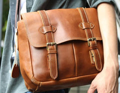 Cool Leather Mens Large Messenger Bag Shoulder Bag for men