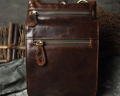 Mens Leather Small Side Bag COURIER BAG Waist Pouch Holster Belt Case Belt Pouch for Men