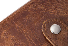 Cool Leather Small Slim Zipper Wallet billfold Wallet Card Wallets For Men - imessengerbags