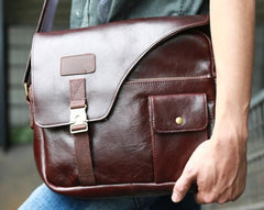 Cool Leather Mens Large Messenger Bags Shoulder Bag for men