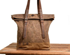 Mens Waxed Canvas Large Handbag Canvas Tote Bag Canvas Shoulder Bag for Men