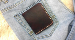Coffee Vintage Leather Mens Small Wallet Leather Bifold Wallets for Men - imessengerbags