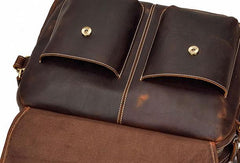 Vintage Cool Leather Briefcase Handbag Business Briefecases Shoulder Bag for men