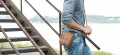 Leather Belt Pouch Phone Cases Mens Waist Bag Shoulder Bag for Men