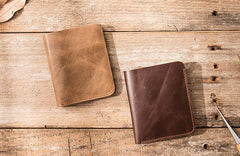 Cool Leather Mens Small Wallets Bifold Slim Front Pocket Wallet for Men