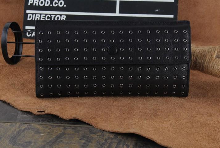 Genuine Leather Mens Cool Long Leather Wallet Zipper Clutch Wristlet Wallet for Men - imessengerbags