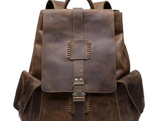 Vintage Leather Mens Cool Backpack Large Travel Bag Hiking Bag for men