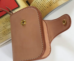 Handmade Leather Biker Wallet Mens Cool Short Chain Wallet Trucker Wallet with Chain