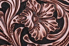 Handmade Leather Tooled Floral Mens Clutch Wallet Cool Wallet Long Wallets for Men Women - imessengerbags