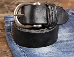 Genuine Leather Punk Rock Biker Trucker Mens Belt Men Black Coffee Belt for Men