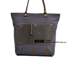 Mens Waxed Canvas Large Tote Bag Canvas Handbag Canvas Shoulder Bag for Men