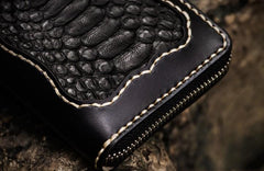 Handmade Leather Mens Chain Biker Wallet Cool Leather Wallet Long Clutch Wallets for Men - imessengerbags