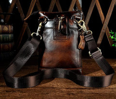 Mens Leather Small Side Bag Waist Pouch Holster COURIER BAG Belt Case Belt Pouch for Men - imessengerbags