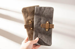 Cool Canvas Leather Mens Long Wallet Long Wallet for Men - imessengerbags