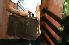 Vintage Leather Mens Large Travel Bags Handbags Shoulder Bags for men