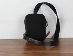 Genuine Leather Mens Cool Chest Bag Sling Bag Crossbody Bag Travel Bag Hiking Bag for men