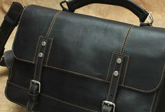 Black Cool Leather Messenger Bag Handbag Shoulder Bag For Men - imessengerbags