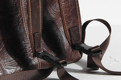 Genuine Leather Mens Cool Backpack Sling Bag Large Black Travel Bag Hiking Bag for men