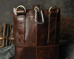Mens Leather Small Side Bag COURIER BAG Waist Pouch Holster Belt Case Belt Pouch for Men