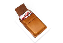 Badass Leather Mens Card Wallet Front Pocket Wallets Small Slim Wallet Change Wallet for Men - imessengerbags