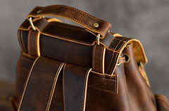 Handmade Leather Mens Cool Backpack Sling Bag Large Travel Bag Hiking Bag for men