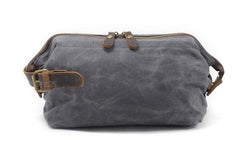 Cool Canvas Leather Mens Zipper Wristlet Bag Vintage Clutch Zipper Bag for Men