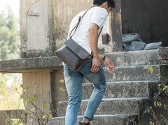 Vintage Leather Small Mens Cool Messenger Bags Small Shoulder Bag for Men