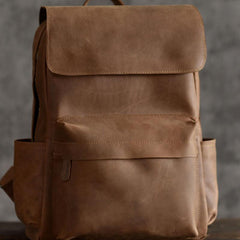 Genuine Leather Mens Cool Backpack Sling Bag Large Travel Bag Hiking Bag for men