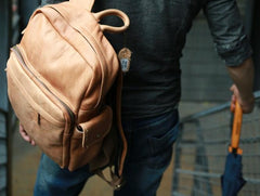 Leather Brown Mens Backpacks Cool Travel Backpack Laptop Backpack for men