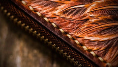 Handmade Leather Tooled Eagle Mens billfold Wallet Cool Leather Wallet Slim Wallet for Men - imessengerbags