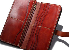 Handmade Leather Mens Clutch Cool Leather Wallet Long Phone Wallets for Men