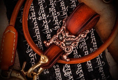 Leather biker trucker Tibetan Keychain wallet Chain for chain wallet biker wallet trucker wallet - imessengerbags