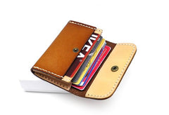 Leather Mens Card Wallet Front Pocket Wallets Small Slim Wallets Change Wallet for Men - imessengerbags